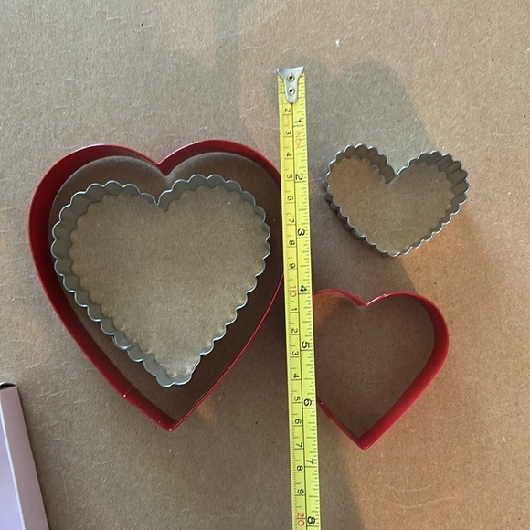 NWOT nested heart cookie cutters - two large, two small - red and silver metal - Picture 5 of 5